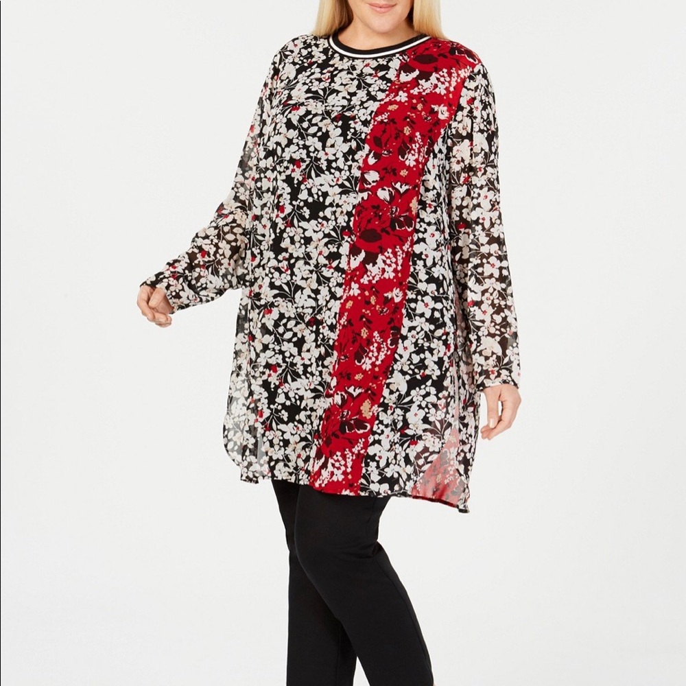 Calvin Klein - Plus Size Floral-Print Tunic